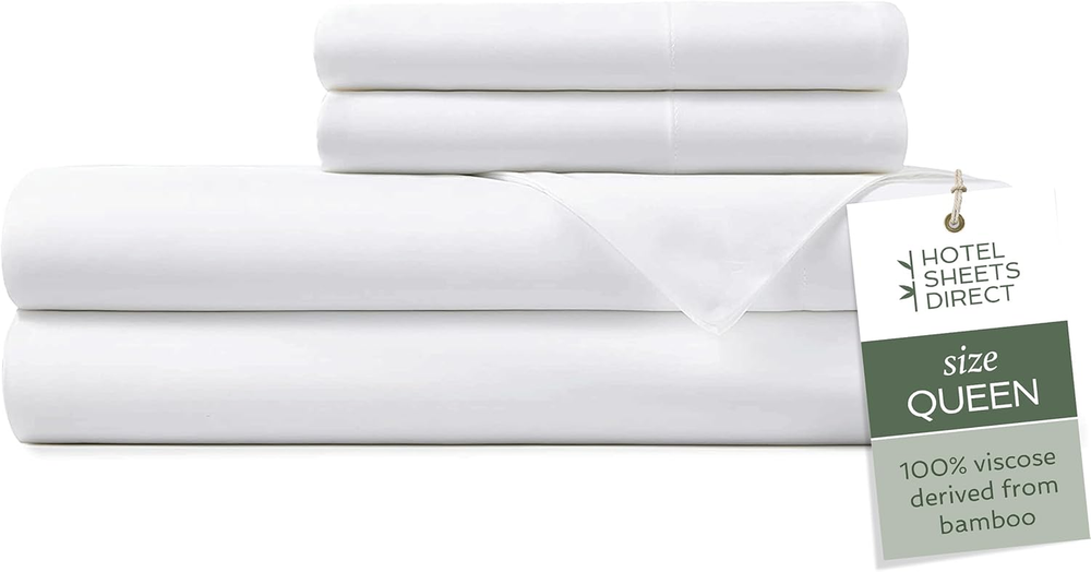 100% Viscose Derived from Bamboo Sheets Queen Size - Cooling Bed Sheets with 2 P