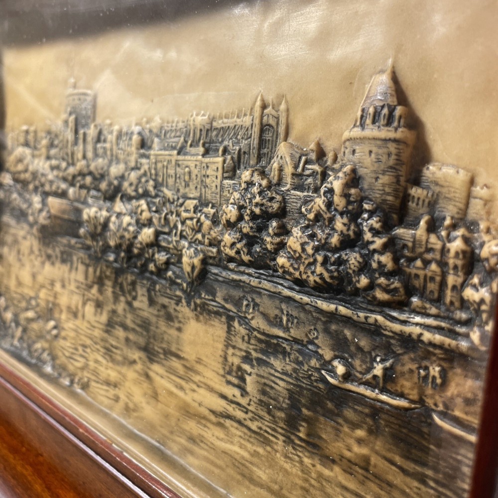 AO Artist Copywright 1904 Carved Wax Relief Resin Handmade Vintage Windsor Castl