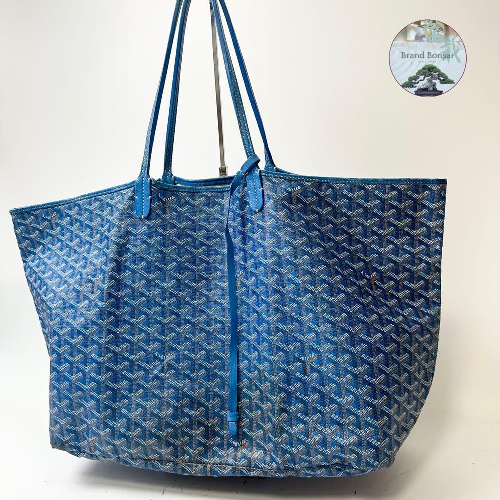 Goyard Saint Louis GM Blue Tote Bag Preowned Luxury Handbag
