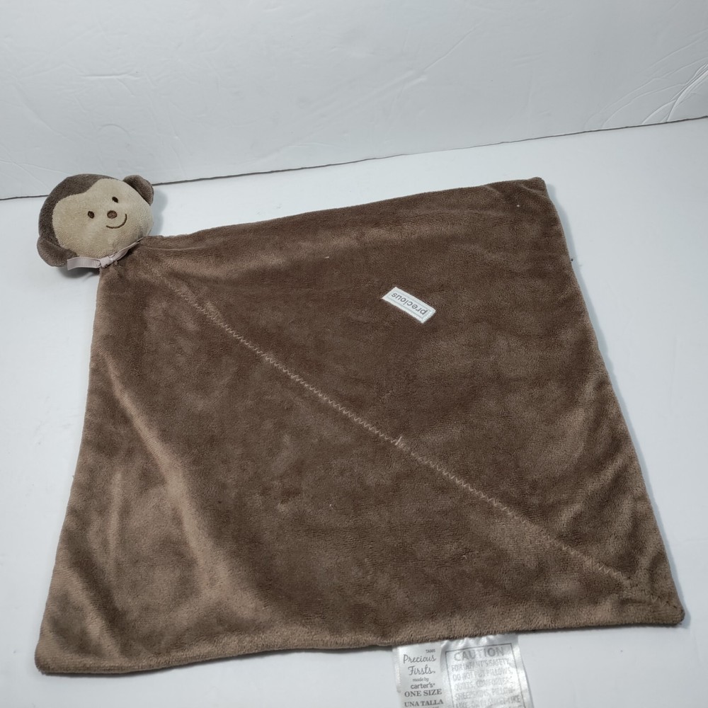 Carters Precious First Monkey Security Blanket Lovey Rattle Baby Stuffed Toy