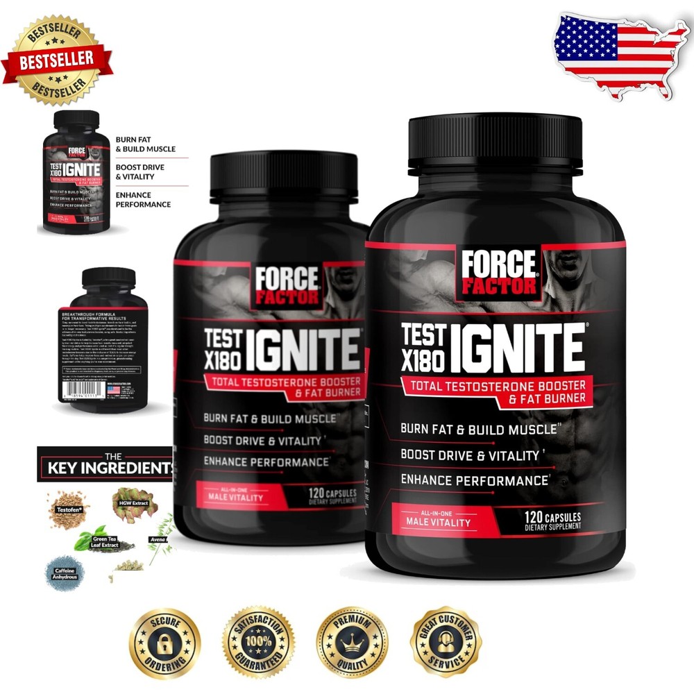 Test X180 Ignite 2-Pack - Natural Testosterone Booster for Men’s Performance