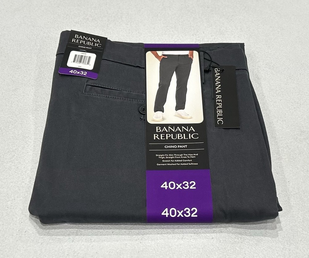 Banana Republic Men’s Chino Pants, Gray, Size 40X32