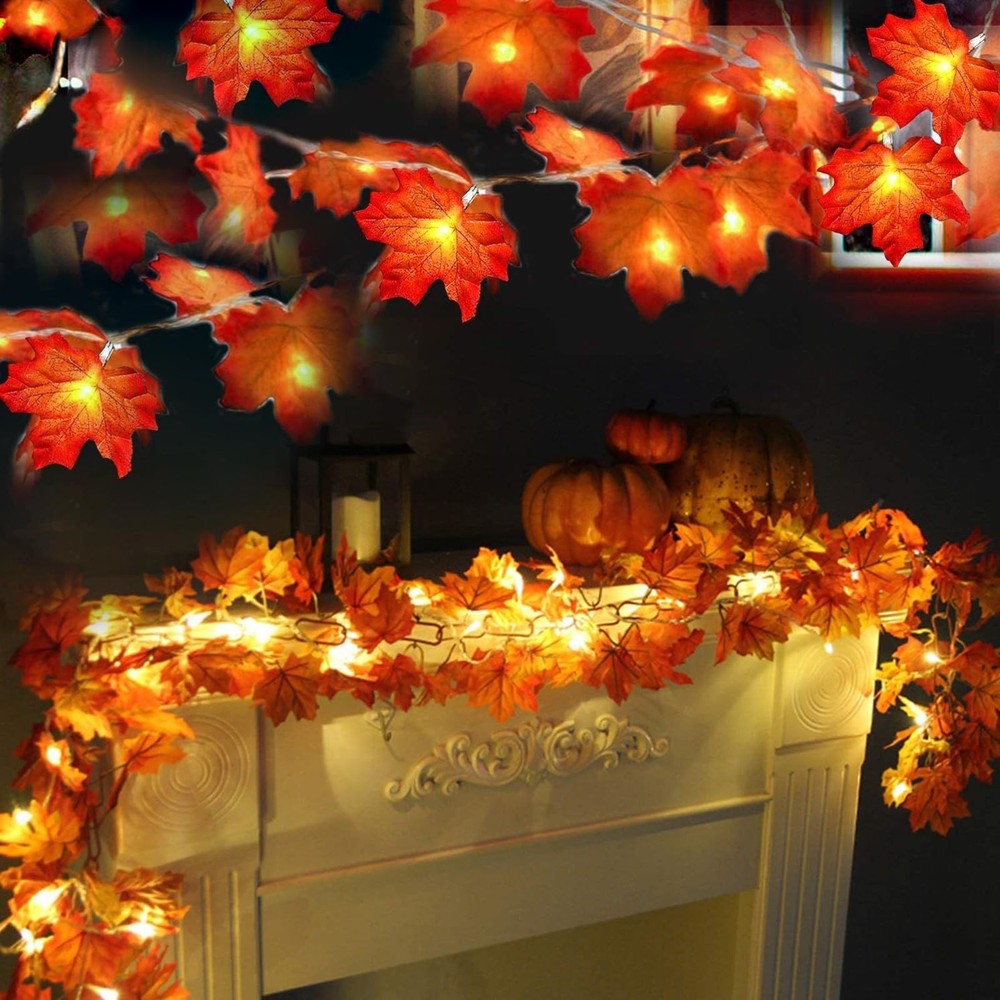 TURNMEON 2-Pack Oversized Maple Leaf Fall Home Decorations