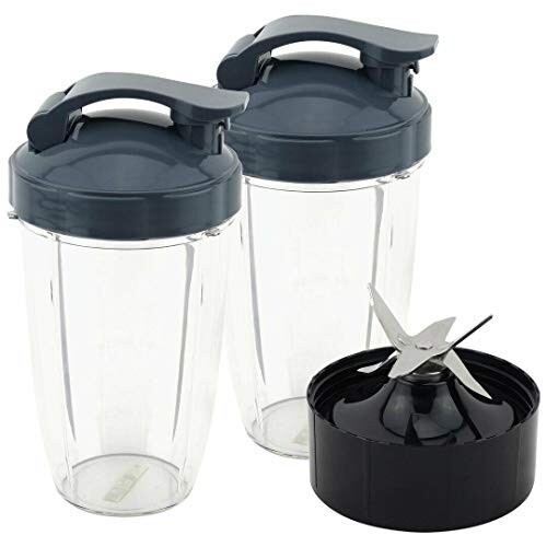 2 Replacement NutriBullet 24 oz Cups with Lids &  Extractor Blade