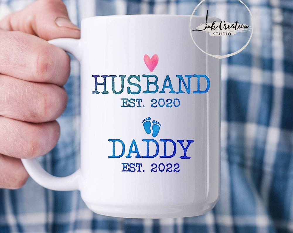 Daddy Est 2022 Mug New Dad Gift Mug Personalized Daddy Mug Pregnancy Reveal For