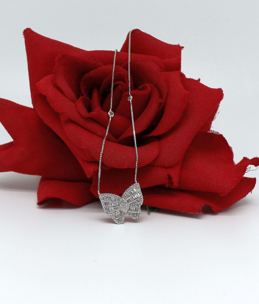 NWOT JTV Sterling Silver Cubic Zirconia Butterfly 20
