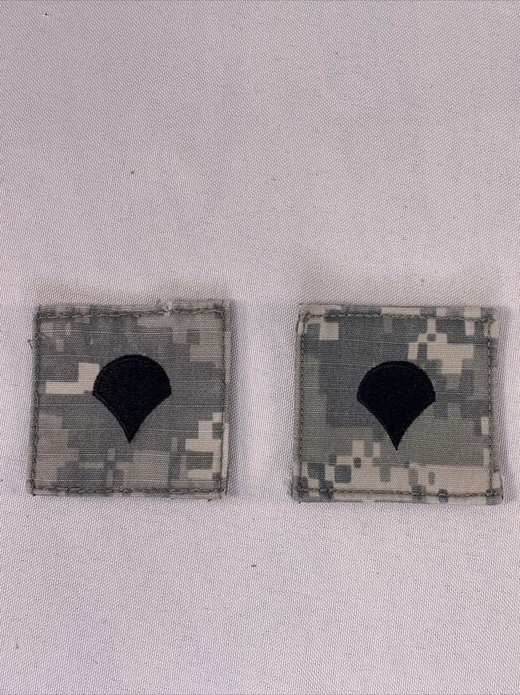 ACU E4 Specialist SPC Rank Patch Hook Fastener 2” X2” US Army ( Set Of 2) PIN01