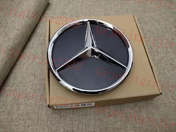 For 2012-2018 W212 W205 CLA GLA 3D Mirror Convex Star Badge grille sign silver