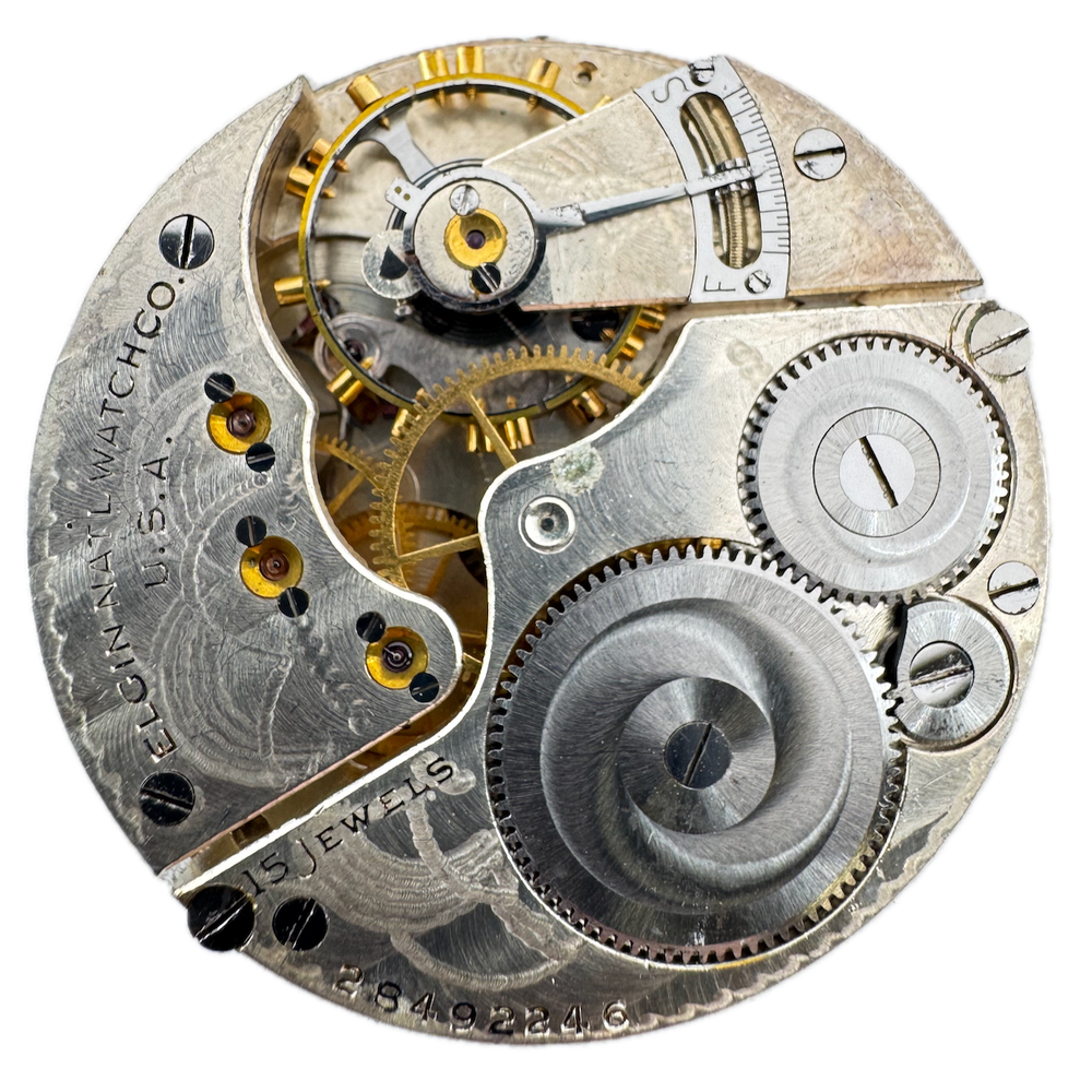 Vintage 16s 1926 Elgin 15 Jewel Mechanical Pocket Watch Movement 313 USA