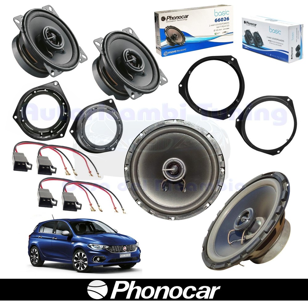 PHONOCAR 66026 + 66020 speakers Ant + Post 60w for Fiat Type II