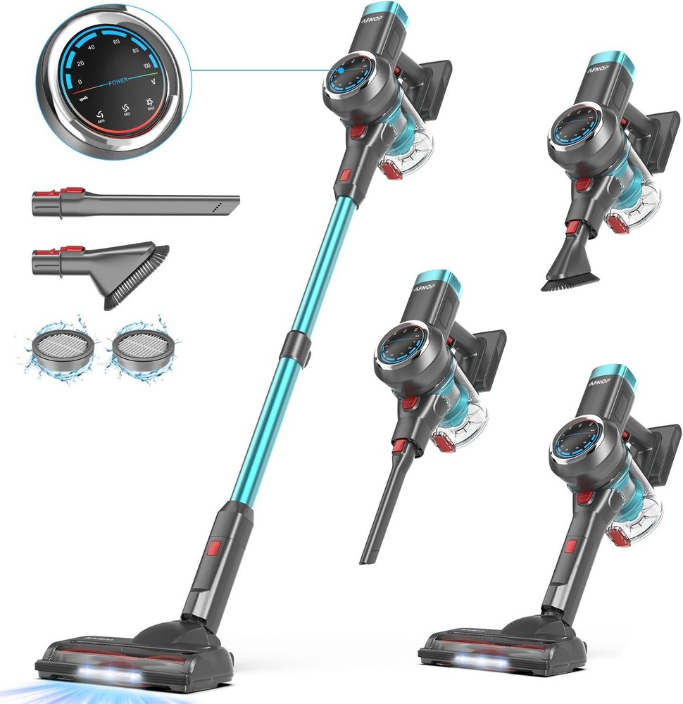 Cordless Vacuum Cleaner, 550W/45Kpa/60Mins Cleaners for Home,...