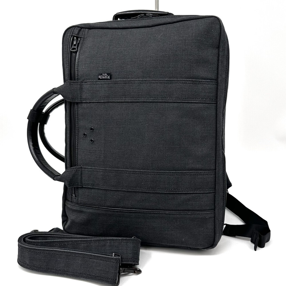 Porter Anniversary New Gripper 3-Way Business Bag Black Leather 37.5cm