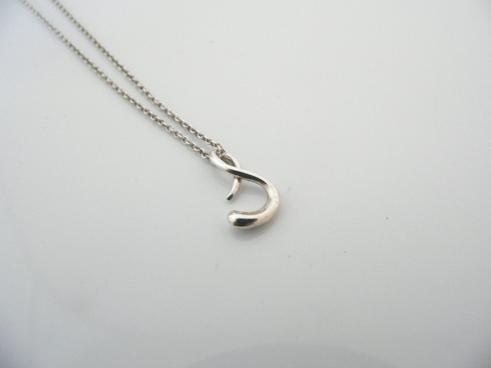 Tiffany & Co Silver Peretti Alphabet S Necklace Pendant Chain Personal Gift Love