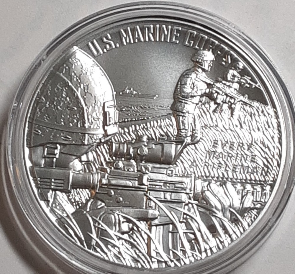 us mint armed forces 2.5 oz silver Medal [Marine Corp]