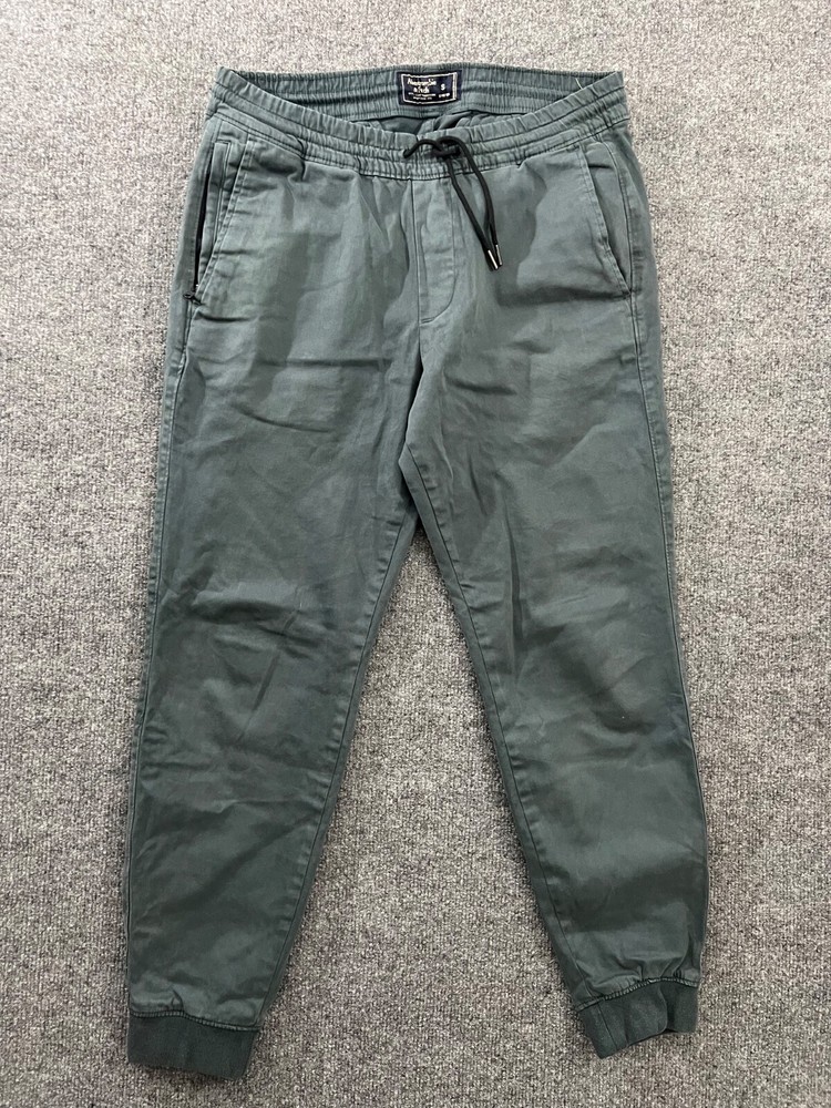 Abercrombie Fitch Jogger Pants Women Size Small Green Tapered Pull On Drawstring