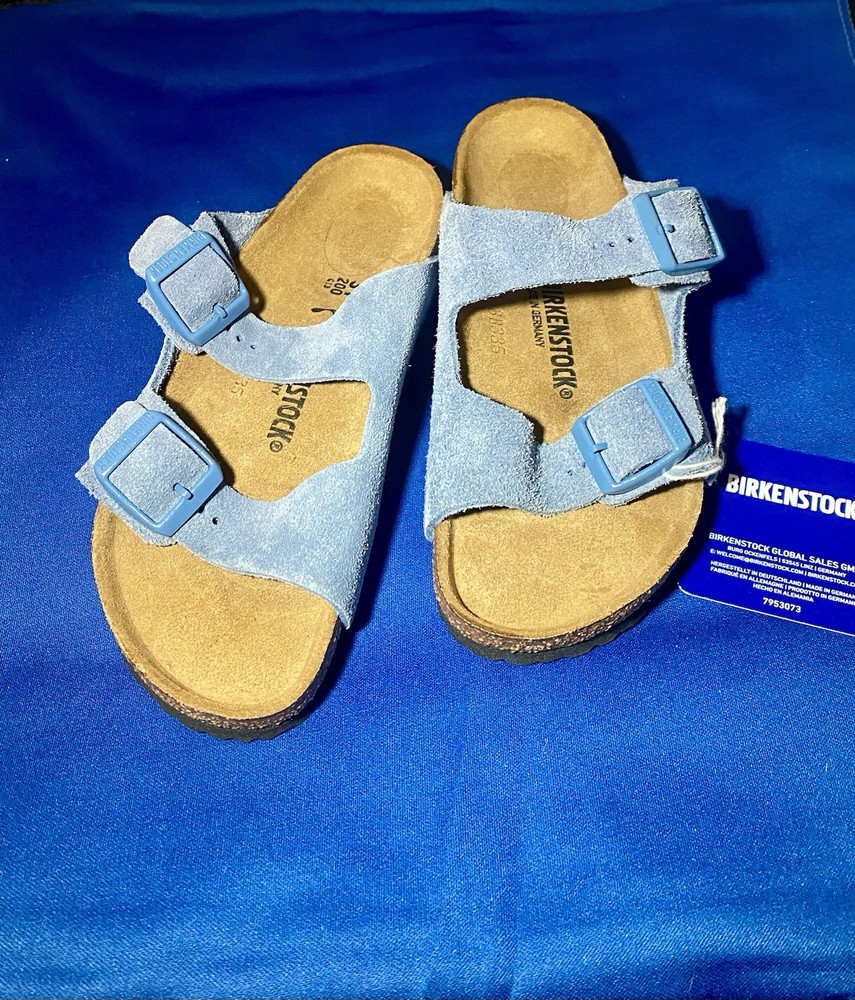Birkenstock Arizona Kids Size US C 13 Birkibuc Sandals EU 31 Blue NARROW