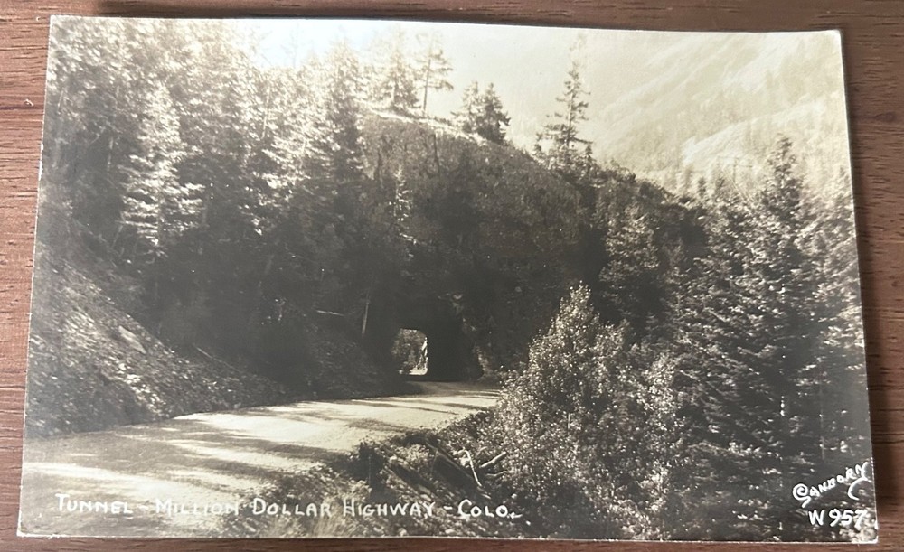 1940 TUNNEL MILLION DOLLAR HIGHWAY COLORADO - RPPC SANBORN REAL PHOTO POSTCARD