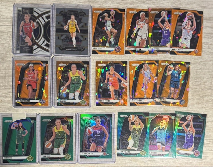 2024 Panini Prizm WNBA Color 17 Card Lot Rookies Green Orange Ice Cameron Brink