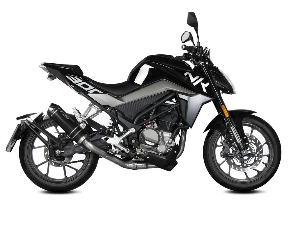 Full System Exhaust Storm by Mivv GP Black Steel Carbon CF Moto NK 300 2021 2024