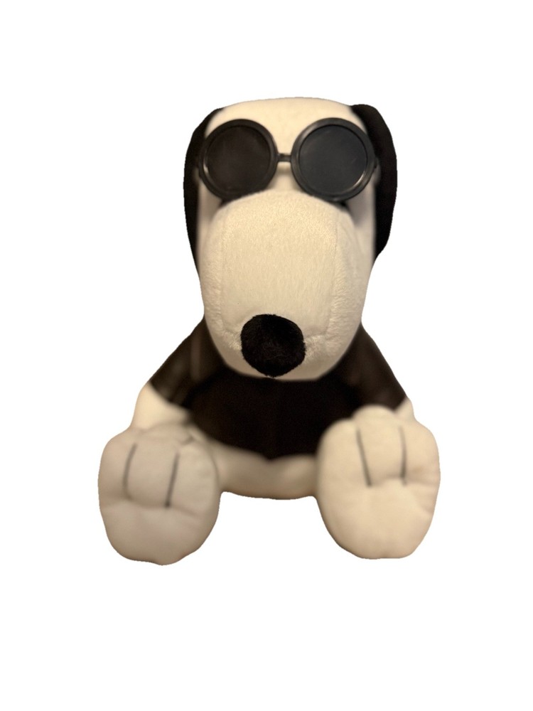 Joe Cool Snoopy Plush Stuffed Animal with Sunglasses and Leather Jacket