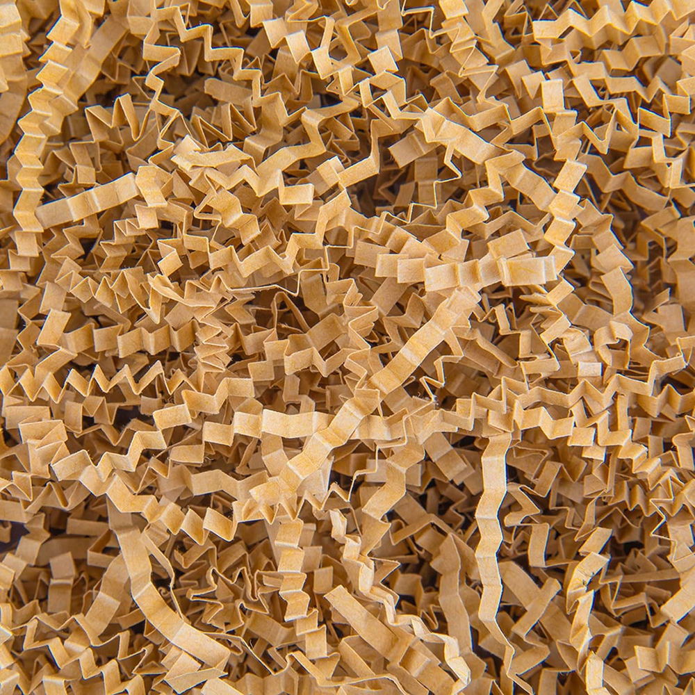 Brown Crinkle Cut Paper Shred Filler 4.5oz Packing Cushion Gift Boxes
