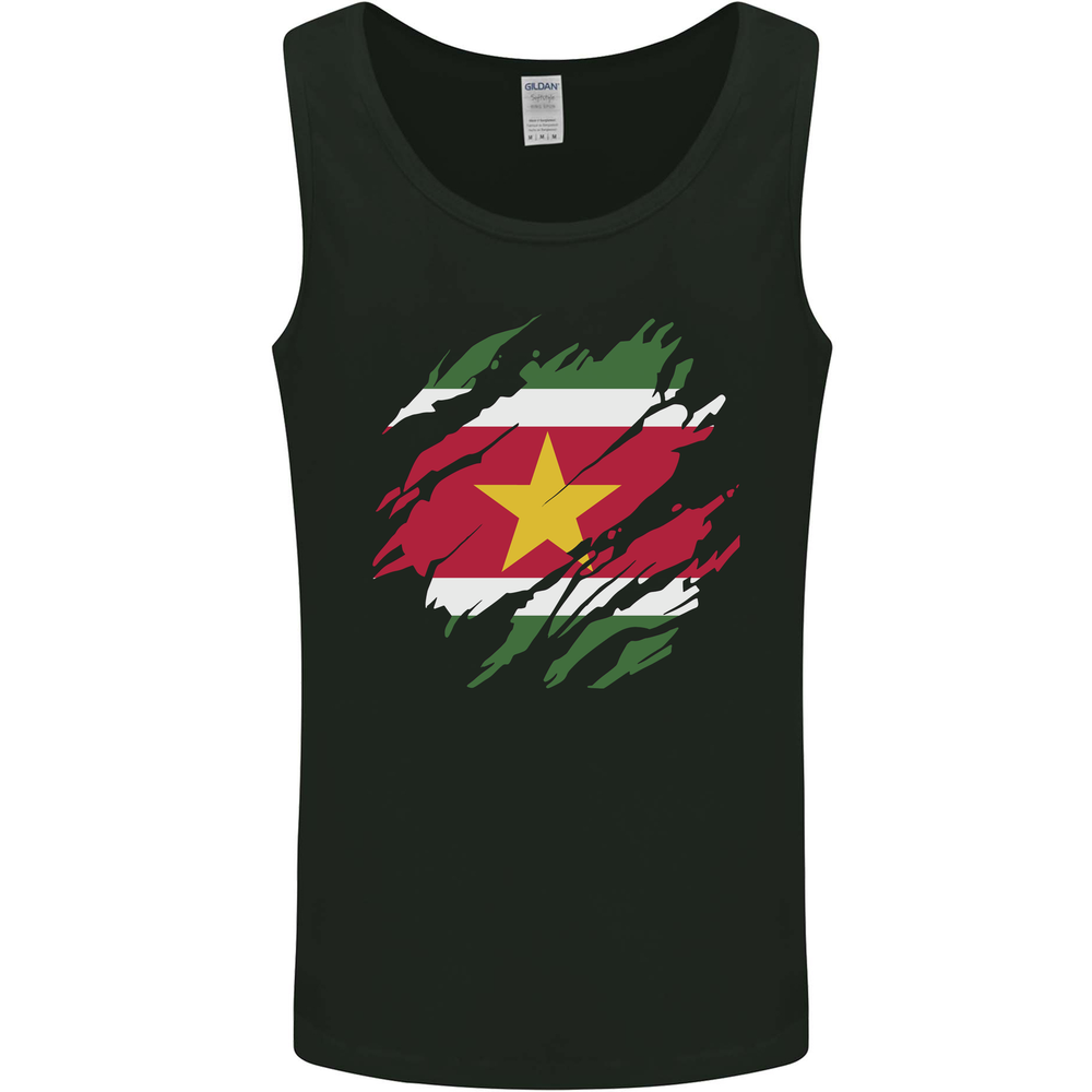 Torn Suriname Flag Suriname Day Football Mens Vest Tank Top