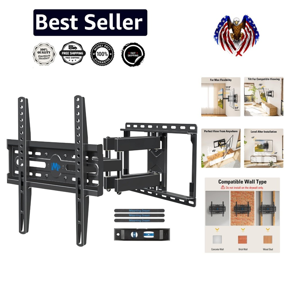 Articulating TV Mount for 32-65 Inch Screens - Easy Install with Swivel Action