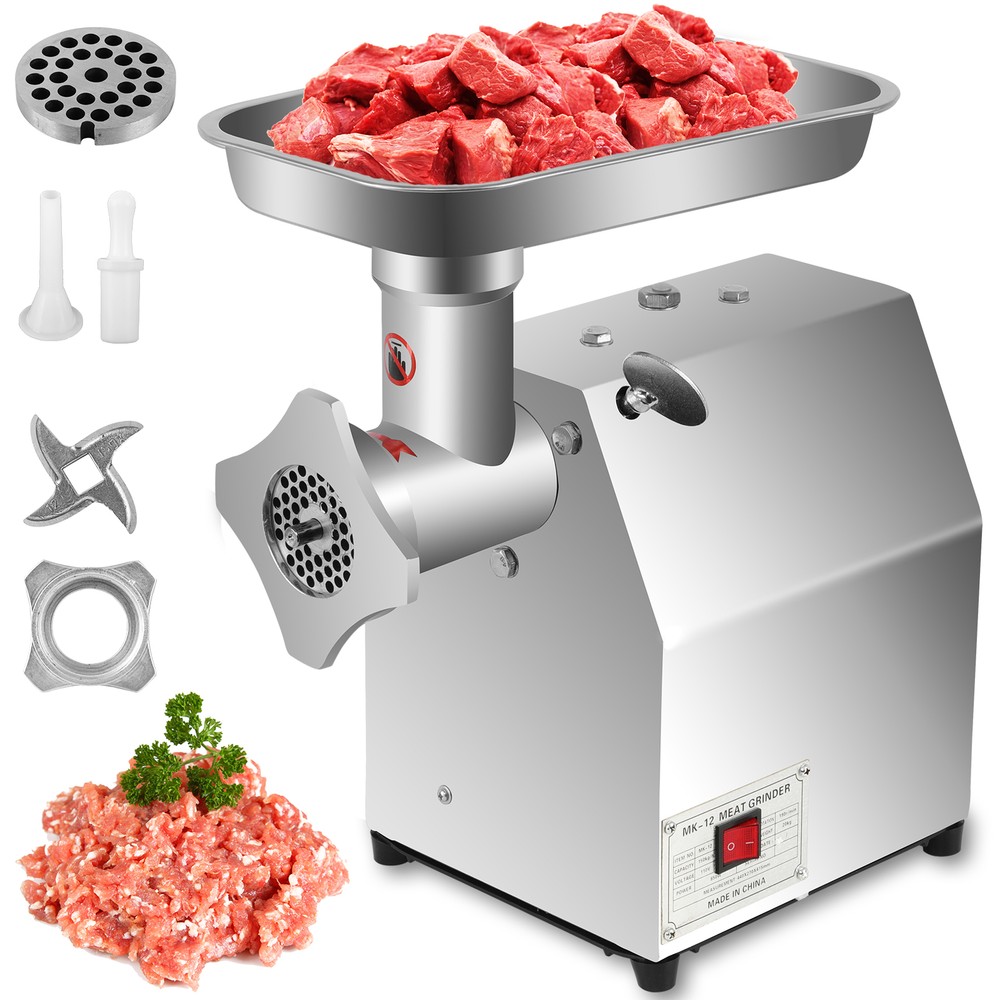1.2HP Electric Meat Mincer Sausage Stuffer Grinder 3 Moulds 150kg/h Heavy Duty