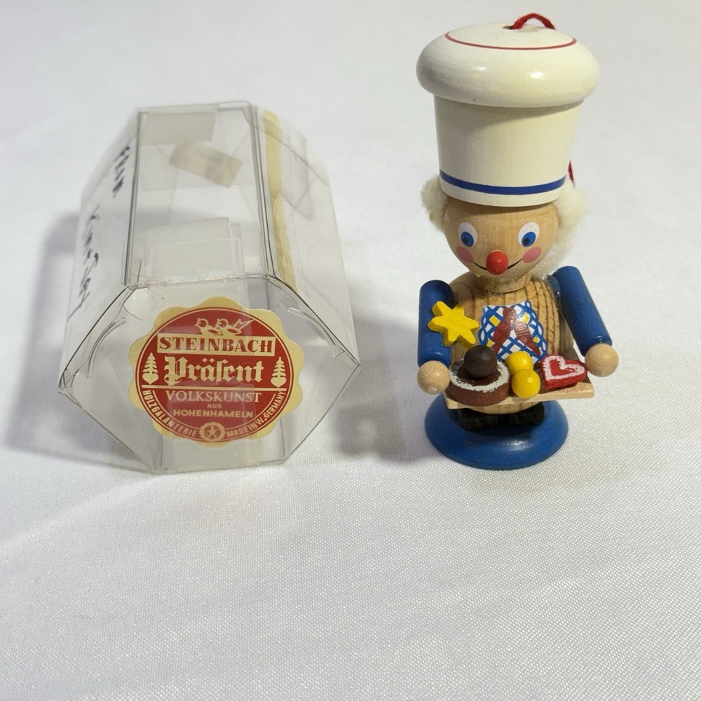 Vintage Steinbach German Wooden Chef Baker Pastries Ornament Handmade