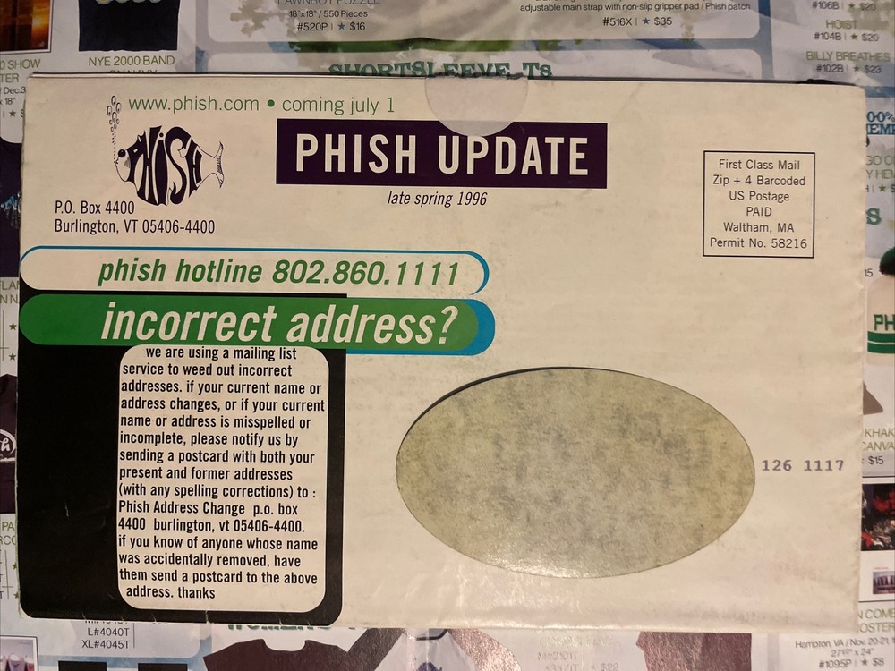 10 Phish Tour Doniac Schvice Late Spring 1996 , 1997 , 1998 , 1999 , 2000,Y2k