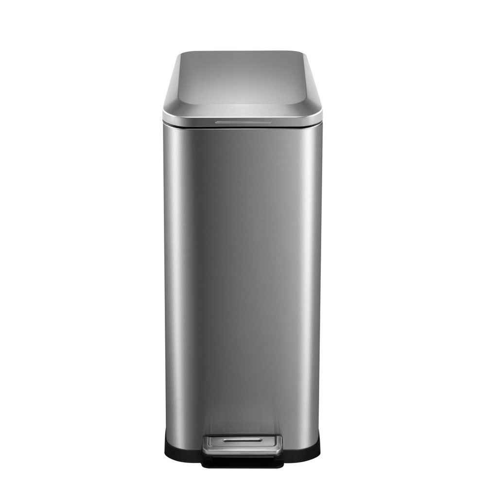 13 Gallon Tall Kitchen Garbage Can, Hands-Free Stainless Steel Trash Can with...