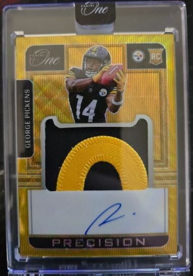 2022 Panini One George Pickens Gold Rookie Patch Auto 2/15 Sealed Card