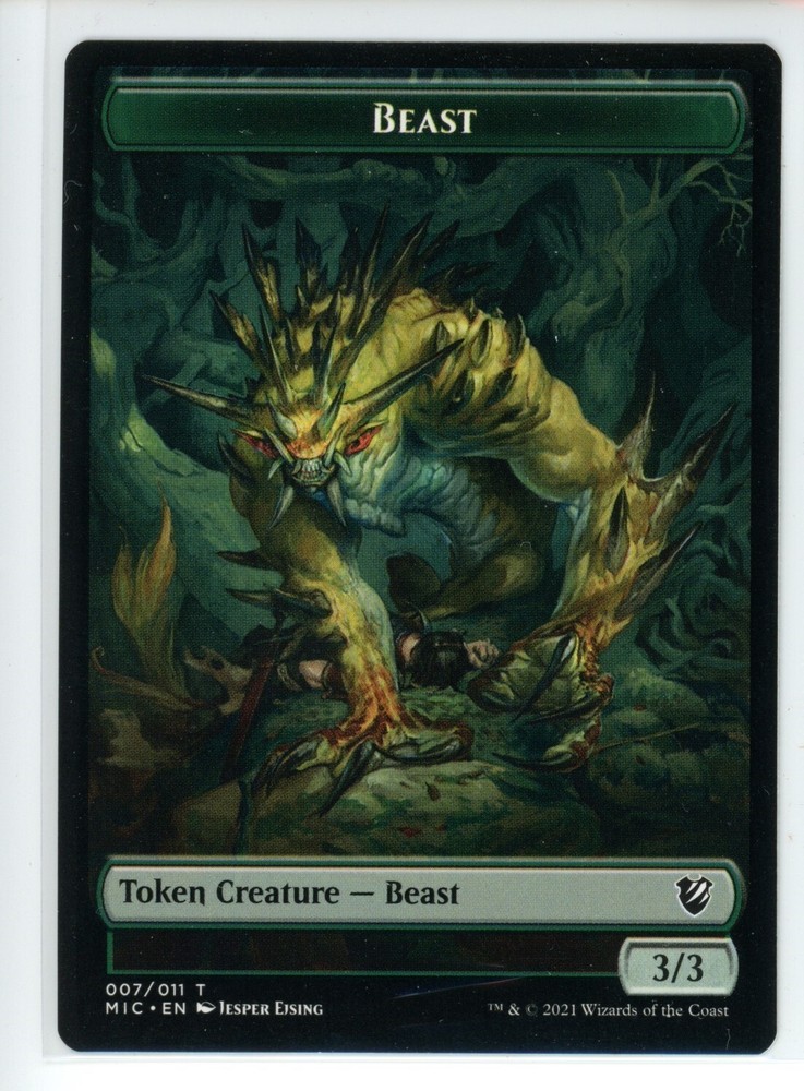 BEAST // SPIDER DOUBLE-SIDED TOKEN Midnight Hunt Commander #7//11 MIC(NM+)(MTG)