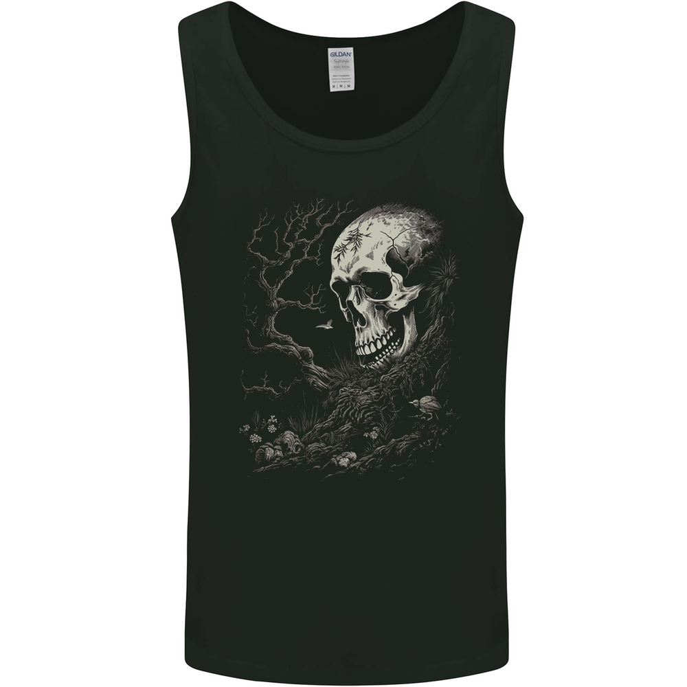 At One With Nature Skull Mens Vest Tank Top