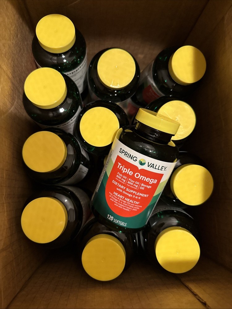 Omega 3 6 9 Fish Flax Borage Oil Softgels for Heart Joint & Skin Health 240ct