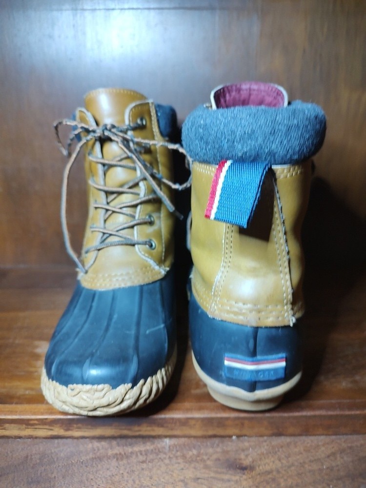 Tommy Hilfiger Duck Boots Womens Size 7 Tan Brown Russet Waterproof