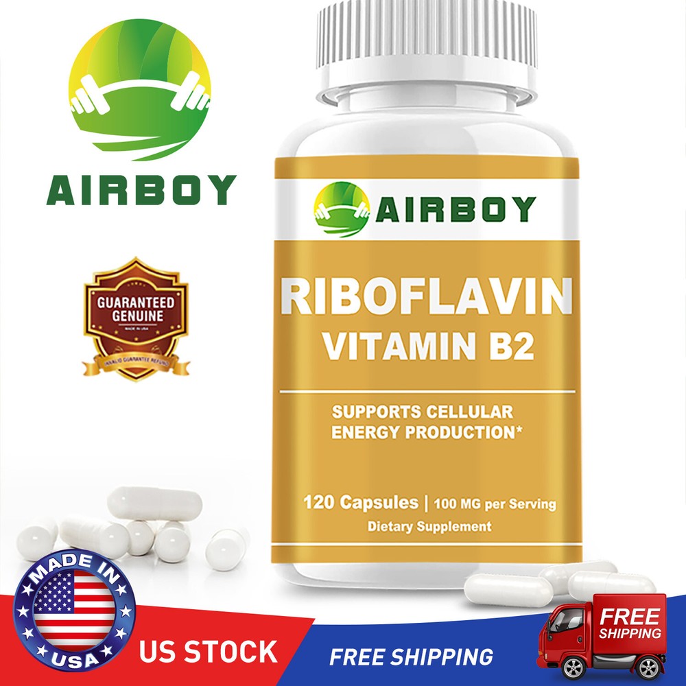 Riboflavin Vitamin B2 100mg -Support Healthy Hair Growth, Nails and Vibrant Skin