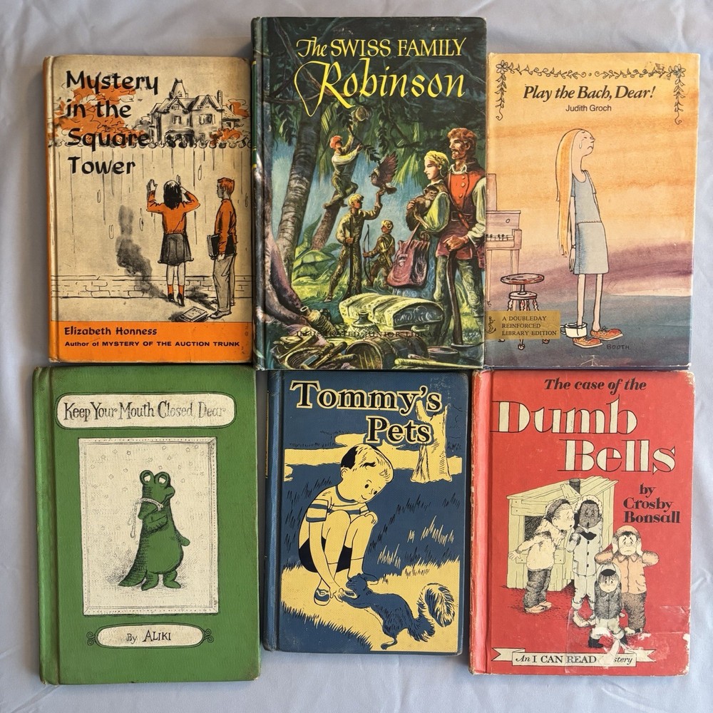 Vintage Children’s Book Lot of 6 (1950s-70s) Fair- Excellent Condition Hardcover