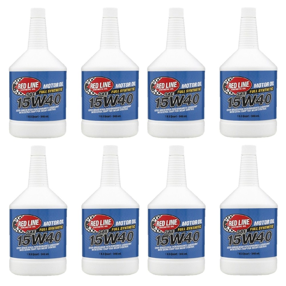 Red Line Oil Full Synthetic 15W40 Diesel Motor Oil 1 Quart Bottles Pack of 8
