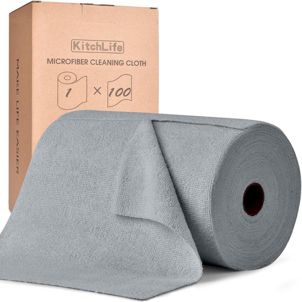 Microfiber Cleaning Cloth Roll 100 Pack Tear Away Reusable Paper Towels