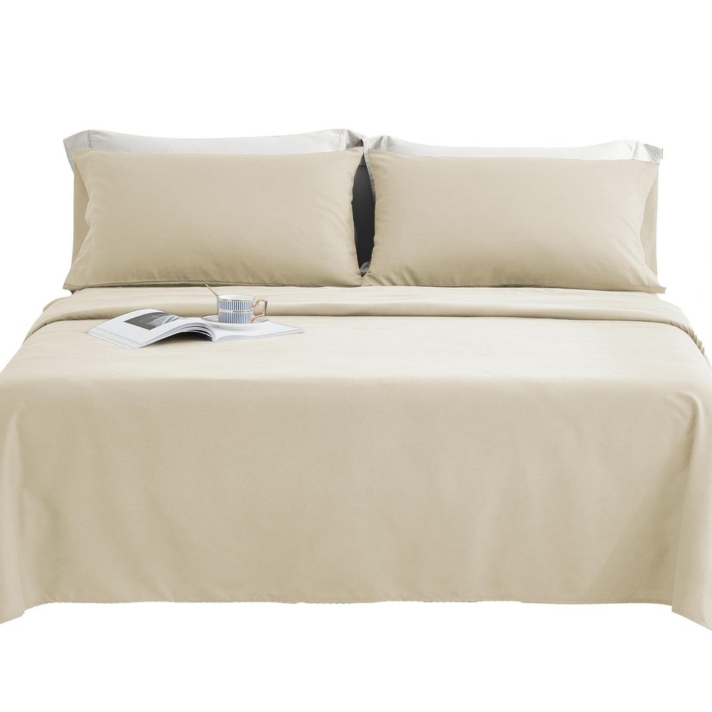 Queen Size - Microfiber 4-Piece Bed Sheet Set - Luxury Bedding - Ultra Soft -...