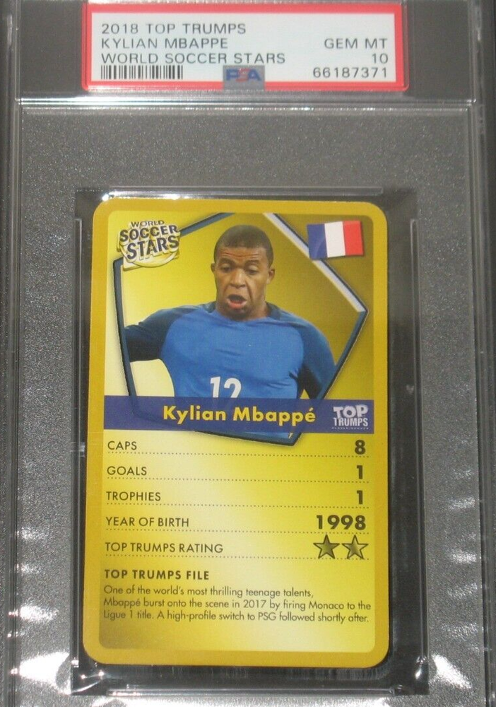Kylian Mbappe 2018 Top Trumps World Soccer Stars Rookie PSA 10 Gem Mint France