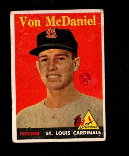1958 Topps #65 Von McDaniel Yellow Letters Rookie Card Filler