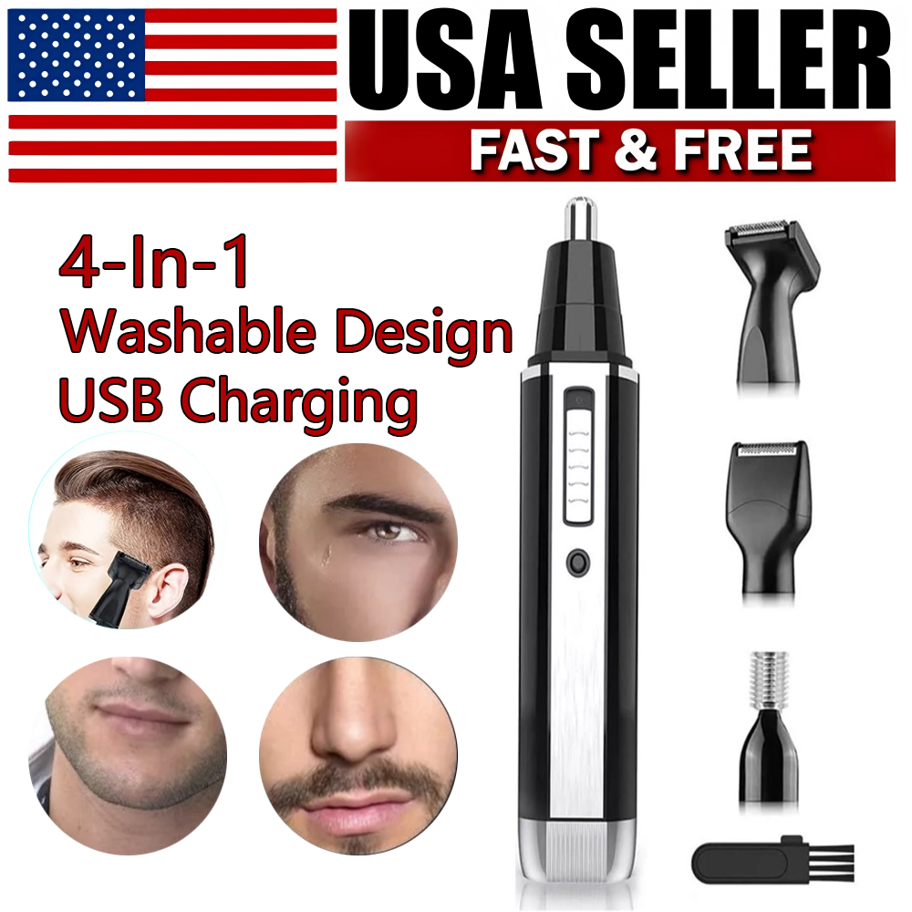 Men USB Rechargeable Grooming Trimmer for Beard Nose Ear Eyebrow Fast US Shipping