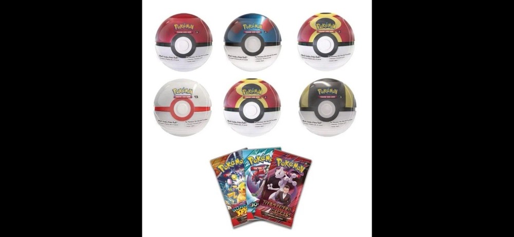 6 x Pokémon TCG Pokeball Tins - 18 Booster Packs Factory Sealed Costco Exclusive