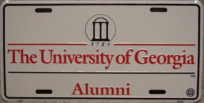 NCAA Aluminum License Plate University Georgia Alumni NEW