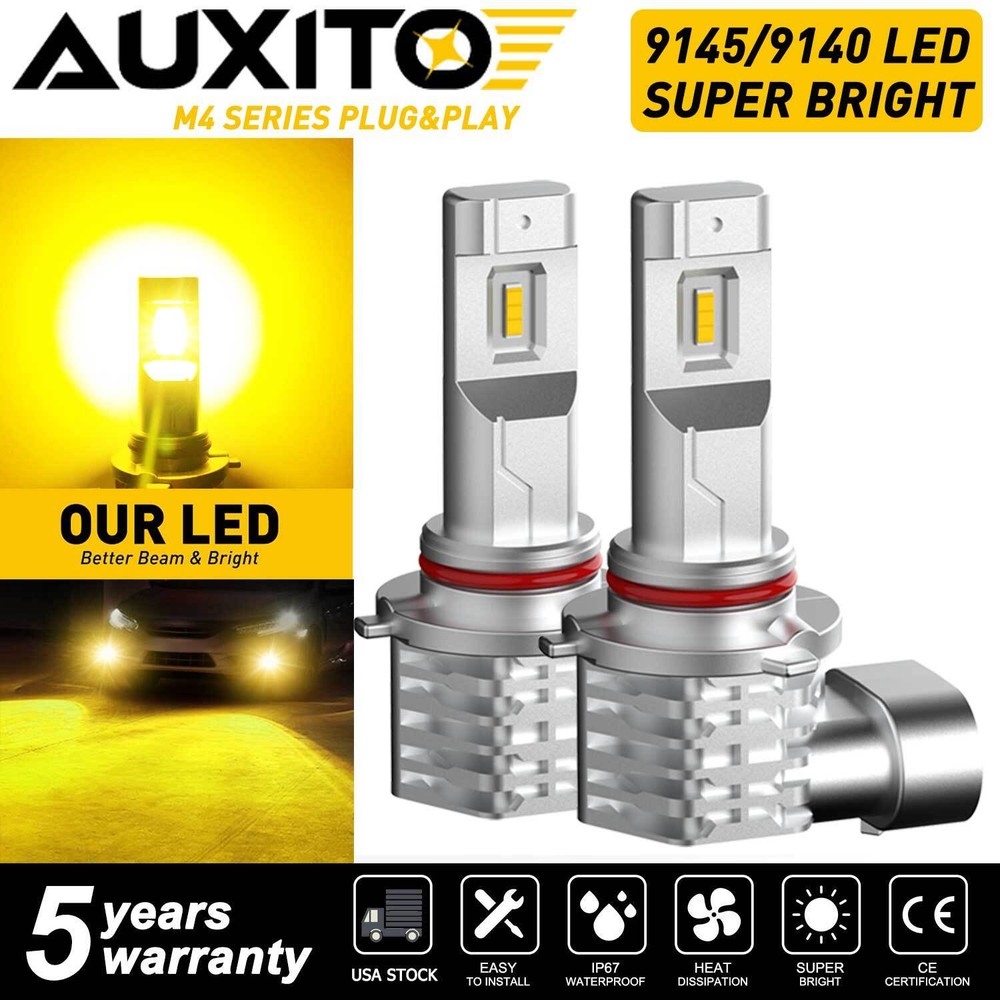 H10 9140 9145 9055 LED Fog Light Bulb YELLOW CANBUS For GMC Yukon Hybrid 2008-13