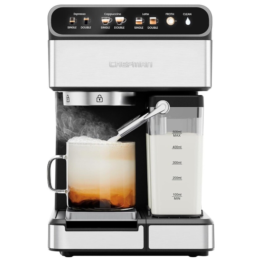 Chefman CaféMaster Pro Espresso Machine,  XL 1.8 Liter Removable Water Reservoir