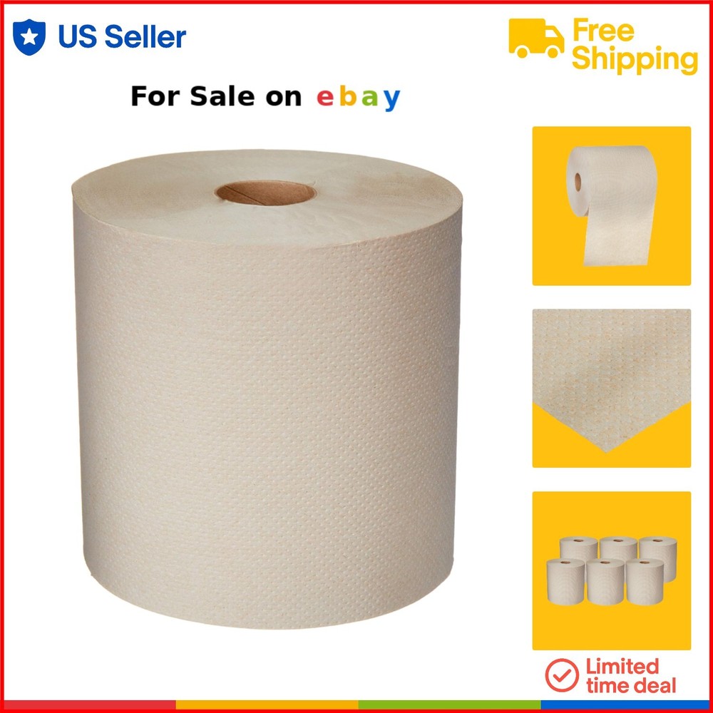Kraft Hard Roll 1-Ply Recycled Paper Towels 8ft Commercial Dispenser