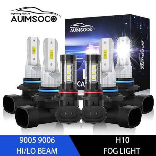 2002-2006 Chevy Avalanche 2500 LED Headlights with High Low Beam & Fog Lights - 6x White